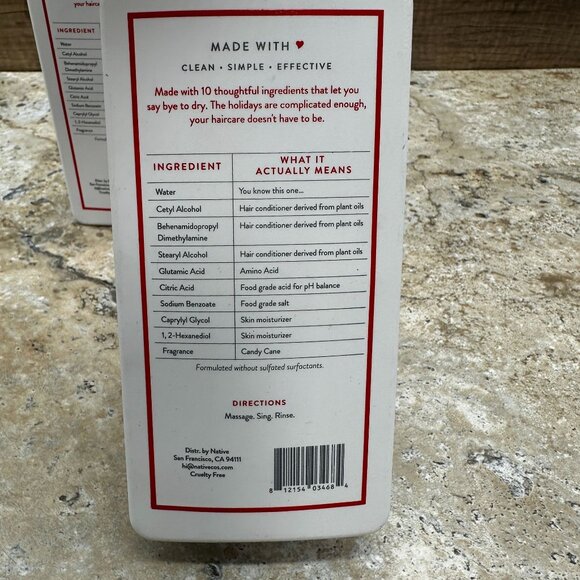3X Native Candy Cane Moisturizing Conditioner 16.5 fl oz Silicone Sulfate Free - Picture 6 of 9